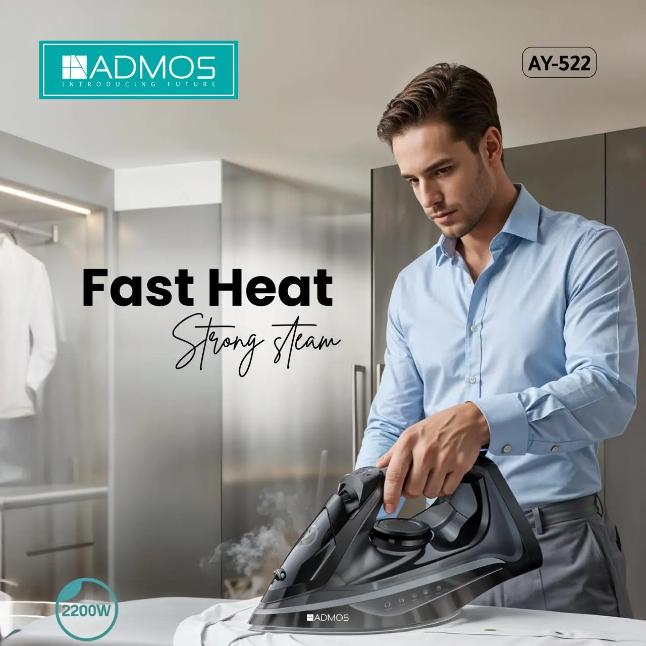 Admos AY-522 Steam Iron-Fast Heat