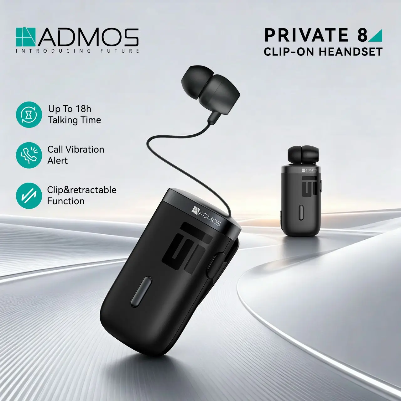 ADMOS Private 8 Clip-On Headset