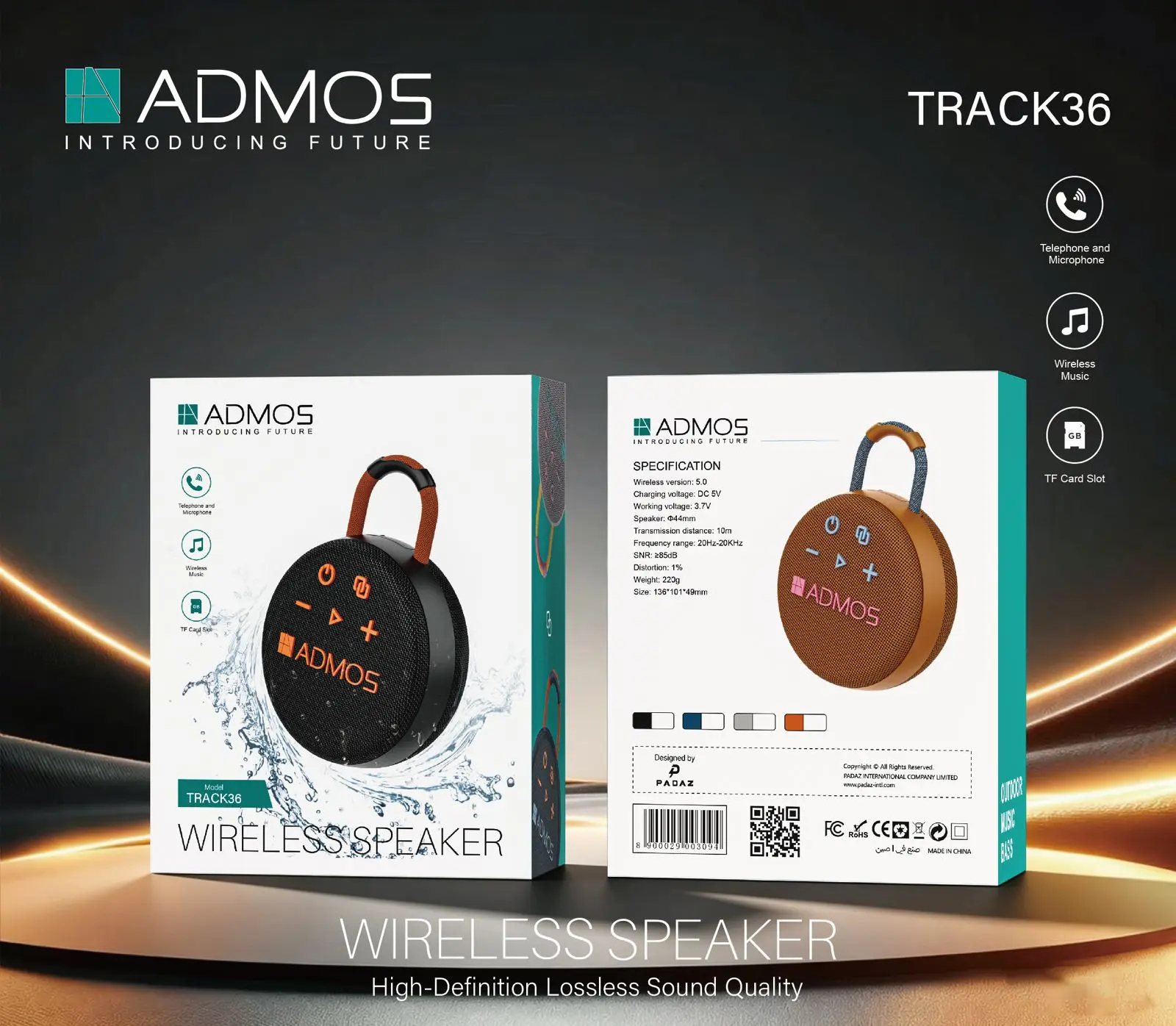 ADMOS Track 36 Portable Wireless Speaker